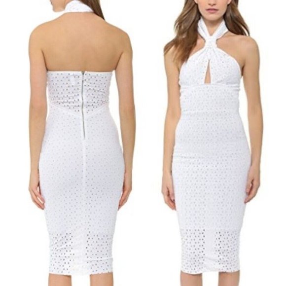 Bec & Bridge Dresses & Skirts - Bec & Bridge Helios White Embroidery Bodycon Dress Size 8 XS Designer VGC